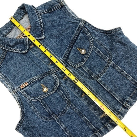 Vintage Express Denim Blue Jean VTG Vest - Picture 7 of 9